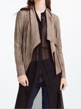 Soft and stretchy suede effect moto jacket